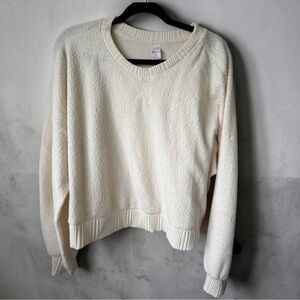 Auden Cozy Cream Pullover Sweater XXL | Soft Fleece Lounge Top NWT
